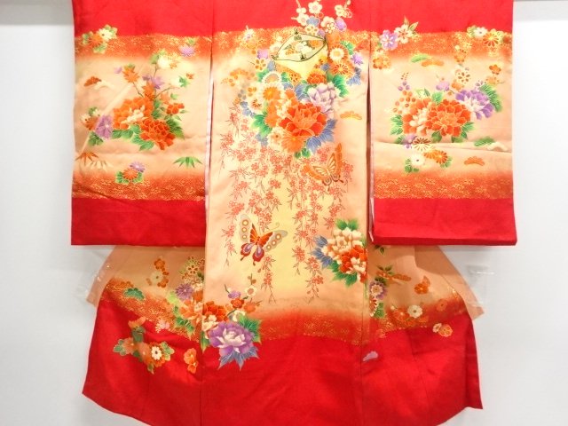 Japanese Kimono / Chirimen Kinsha Silk